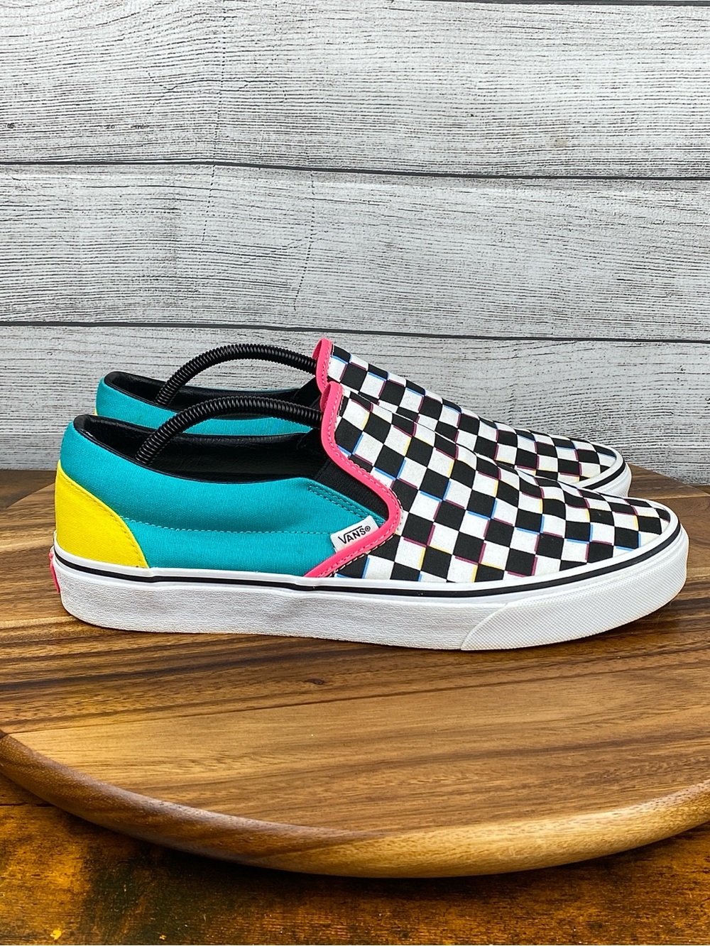 Vans Classic Slip On Crazy Retro Checkered Shoes Men’s Size 11.5 Women’s Size 13 - Picture 4 of 12